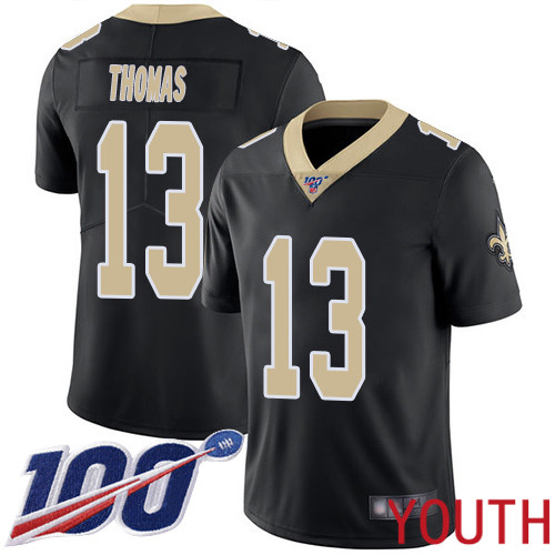 New Orleans Saints Limited Black Youth Michael Thomas Home Jersey NFL Football #13 100th Season Vapor Untouchable Jersey